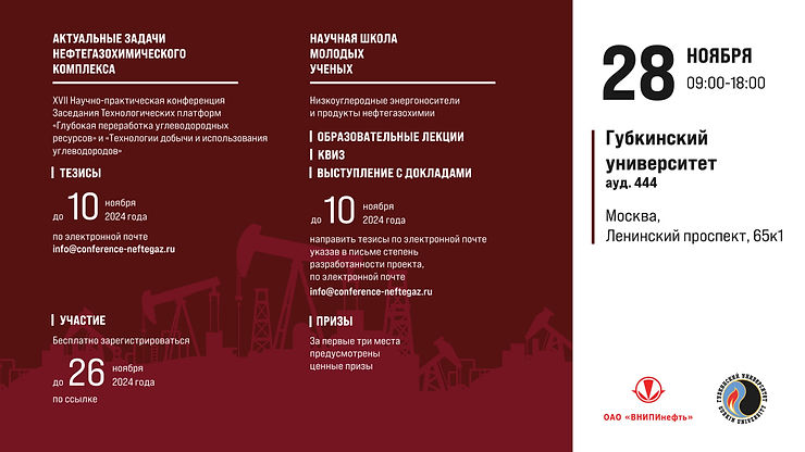 Актуальные задачи нефтегазохимического комплекса и научная школа молодых ученых